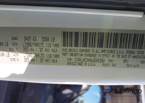 2019 Jeep Wrangler Rubicon 4X4 from USA, damaged, VIN 1C4HJXCN4KW509380